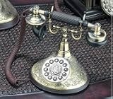 Antique Brass Collectors Working Telephone 8.5Ht Phones