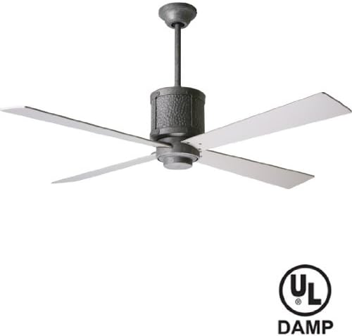 Period Arts BDG-HS, Bodega Hammered Steel 52" Outdoor Ceiling Fan with PER-52-SV Blades