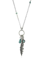 Lucky Brand Silver Feather Charm Necklace