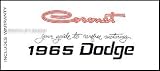 1965 Dodge Coronet Reprint Owner's Manual 65 440/500