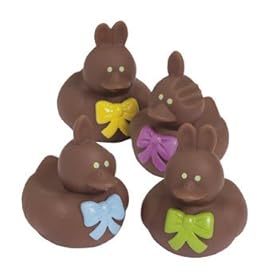  12 ct - Chocolate Easter Bunny Rubber Duckies
