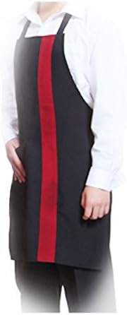 Kitchen Bib Aprons Cotton Polyester Commercial Restaurant,with pockets,Black-Red