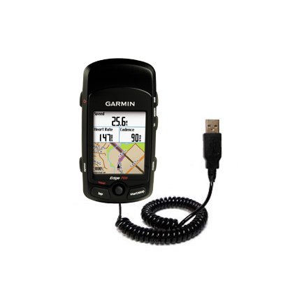 Coiled Power Hot Sync and Charge USB Data Cable w/ Tip Exchange for the Garmin Edge 705 - Gomadic Brand