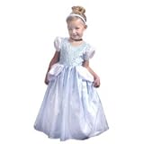 Cinderella Princess Dress-up Costume MEDIUM (3-5) - includes Glass Slipper Necklace