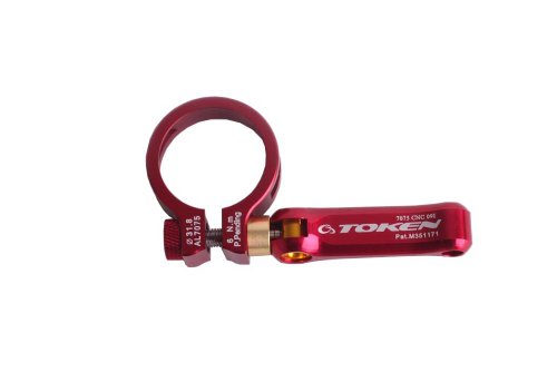 Token TK1663Ti Bike Seat Post Clamp 31.8 mm 7075 AL Ti Bolts Red Road MTB