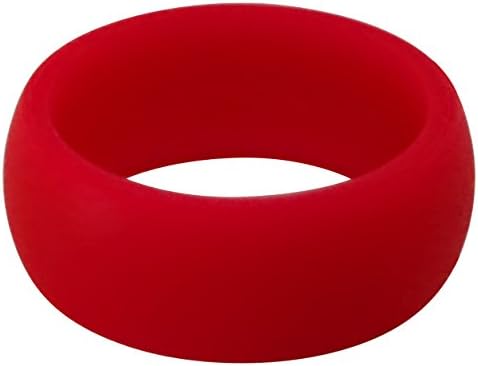 Rubber Diamonds Men's (9mm) Red Silicone Wedding Rings - Tough &amp; Durable Build- Incredible Comfort - Non Slip - High Heat Tolerance - Perfect For Active Lifestyles