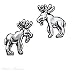 Sterling Silver Bull Moose Post Earrings