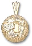 Illinois Fighting Illini Solid 10K Gold ''I'' Basketball Pendant