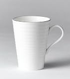 Gordon Ramsay tableware by Royal Doulton. Boxed single white bone china mug with platinum rim