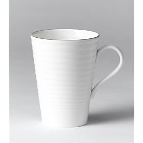 Gordon Ramsay tableware by Royal Doulton. Boxed single white bone china mug with platinum rim