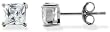 Sterling Silver 1.1 CTW Square CZ Basket Earrings