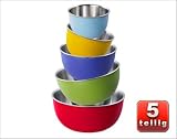 Produkt-Bild: Sch&uuml;sselset 5 tlg. Colori Edelstahl au&szlig;en Kunststoff