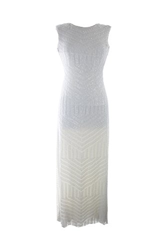 Vera Wang Ivory Cap-Sleeve Sequin Mesh Gown 2