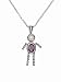 Sterling Silver Boy February Birthstone Necklace with Rolo Chain
