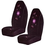 Whimsy Dragonfly Dragonflies Bucket Seat Covers (Pair) Black Color