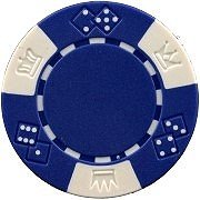 Da Vinci 50 Clay Composite Triple Crown 11.5-Gram Poker Chips (Blue)