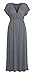 Women's Surplice V Neck Short Sleeve Elastic Waist Plus Size Long Maxi Dress