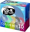 TDK CD-R�f�[�^�p700MB 32�{���J���[�~�b�N�X 10mm���P�[�X����10���p�b�N [CD-R80EX10CMS]