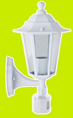 Aluminium-Wandleuchte für Außen, “Kingston” weiß, mit Sensor