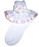 Baby Girls Dressy Socks with Color Trim L ~ Sock Size (5 - 6.5), Pink Trim