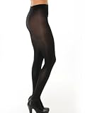 Womens Black Microfiber Opaque Tights with Lycra Legwear Italy 3 Size Options