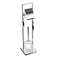 Axxentia Bad 282254 WC-Garnitur Ondor, verchromt, mit WC-Papierrollenhalter und Metallstiel, 4-Kant-Rohr, 75 cm hoch