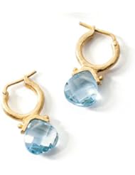 14 k Teardrop Swiss Blue Topaz Briolette Earring (5.00 cts.tw.)