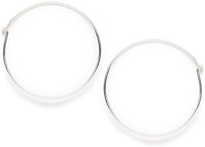 Tomas Sterling Silver 25mm Wire Sleeper Style Classic Hoop Earrings