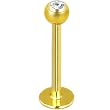 16 Gauge 1/2 Clear Gem Gold Plated Labret Monroe