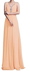 V-neck Beaded Sheath Chiffon Evening Dress/Bridesmaid Dress/Prom Dress/Party Dress 