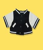 9007-Black & White Letterman Jacket Clothes for 14 - 18 Stuffed Animals and Dolls
