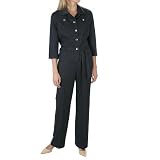 Review Sharagano  / Sharagano Faux Denim Stretch Pantsuit with Belt