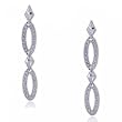 Marquise Drop Earrings Dangling in Diamond Cut 14K White Gold