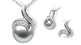 18K white gold Demeter Black Tahitian cultured pearl and diamond pendant