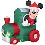 3 Ft. - Gemmy Christmas Airblown Inflatable - Disney - Mickey Mouse in Train