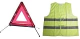 WARNING TRIANGLE & HI-VIS JACKET EMERGENCY ROADSIDE CAR BREAKDOWN SET