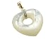 White Mother Of Pearl Looped Heart Pendant with Diamonds, 14k Gold