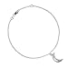 Jewelry : Eve's Addiction Sterling Silver CZ Crescent Moon Charm Anklet
