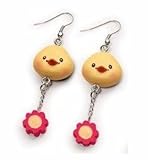 Charming Egg-Cessories Pierced Earrings - Chicks and Flowers
