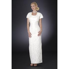 311AHyyT8DL. AA280  Ivory Formal Evening Dress with Bolero Jacket   Mother of Bride & Groom, Wedding, Party, MOB Gown by Sean Collection (7251)