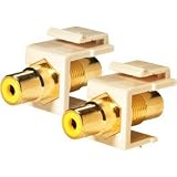 RCA JackToJack Keystone Yellow Band Ivory