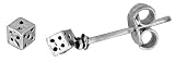 Tiny Sterling Silver Dice Stud Earrings