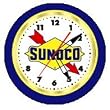 Sunoco Gasoline Gas Neon Wall Clock 20" Spun Aluminum Powder Coated Finish Warranty Made In USA