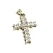 14K Princess Simulated Diamond Cross Pendant w/ Chain