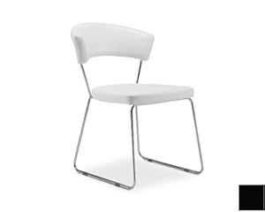 Modloft MD611-BLK LOFTDelancy Dining ChairBlack Leather