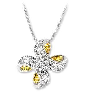 ISADY Pendentif FIN DE SERIE AFFAIRE Shiloh - Plaqué Or jaune 585/1000 et rhodié - Cristal autrichien