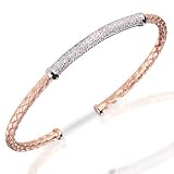 18 Kt Beautiful Handwoven Diamond Pave Bangle Bracelet