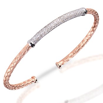 Childrens Toyshop  Jewelry : 18 Kt Beautiful Handwoven Diamond Pave Bangle Bracelet
