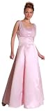 Plus Size Elegant Contract Chiffon Long A Line Satin Tube w/Rhinestone Bust Trim Prom/ Bridesmaid/ Evening Dress