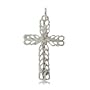 Diamond Cut Cross Pendant Sterling Silver Ladies Large
